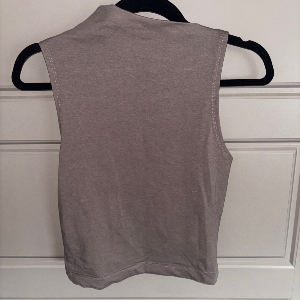 Zara asymmetrical mock neck tank
